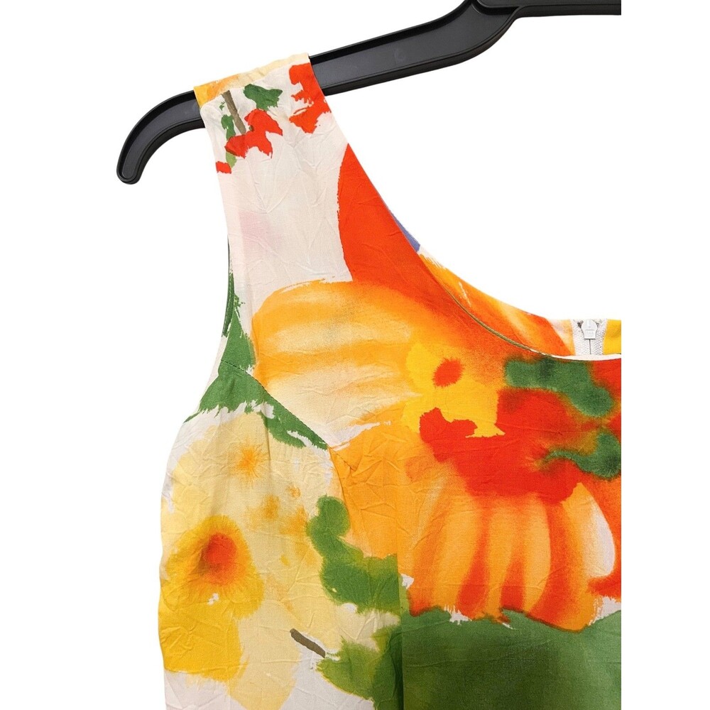 VTG JAMS WORLD "Flora Grande" Floral Sleeveless Sheath Dress Hawaiian Colorful M - Picture 3 of 5